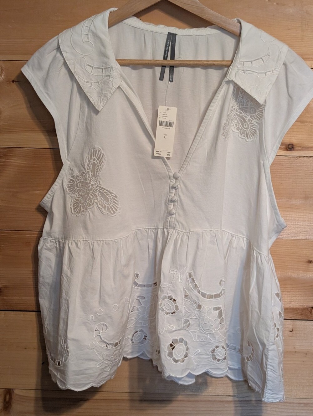 Anthropologie Lace Cotton Top *Large * NWT * Gorgeous - Picture 3 of 4